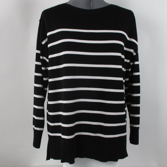 ANNE KLEIN BOAT NECK STRIPED SWEATER - Picture 6 of 14